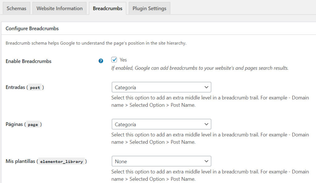 Schema pro - Breadcrumbs